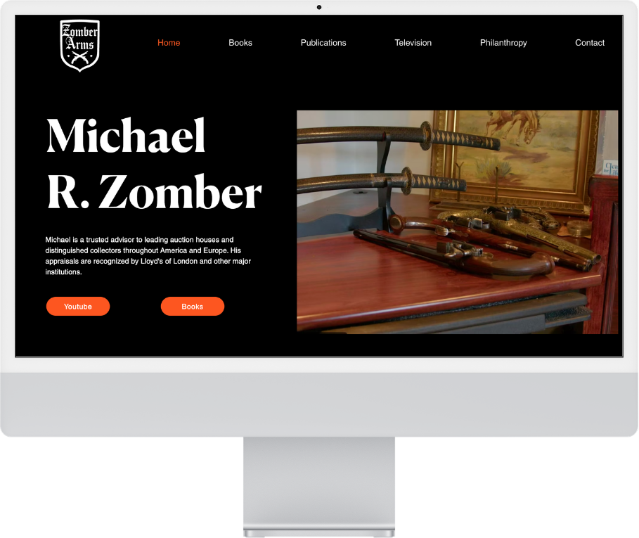 Redesigned Zomber Arms website